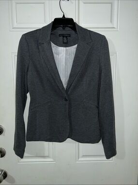 Grace Elements Dark Gray Single-Button Knit Blazer